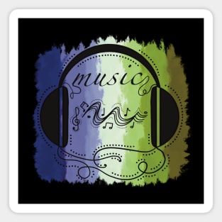 Music in headphones Magnet